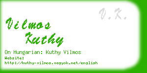 vilmos kuthy business card